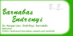 barnabas endrenyi business card