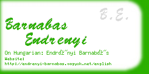 barnabas endrenyi business card